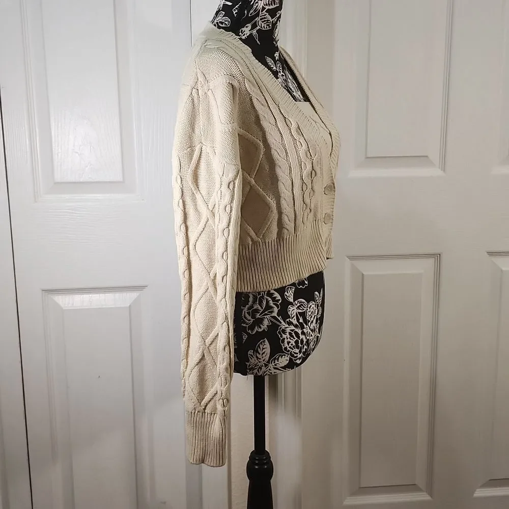 Forever 21 Beige Cable Knit Tube Top And Sweater Set M - Picture 4 of 10